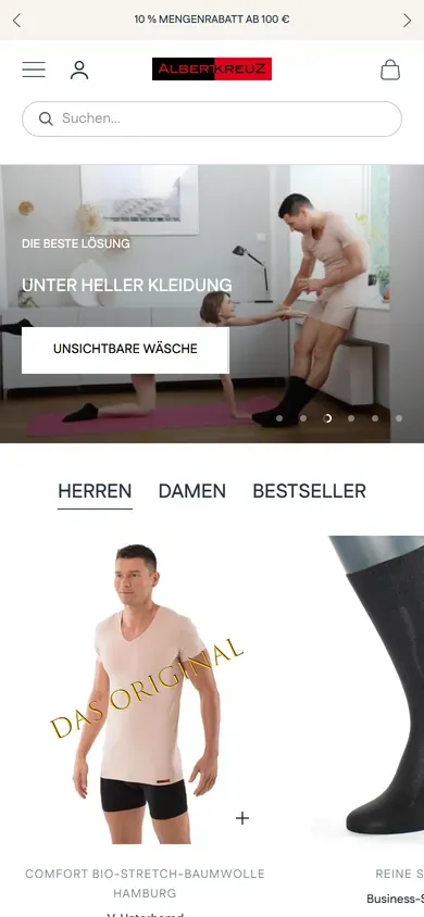 Startseite von albert-kreuz.de auf dem Smartphone