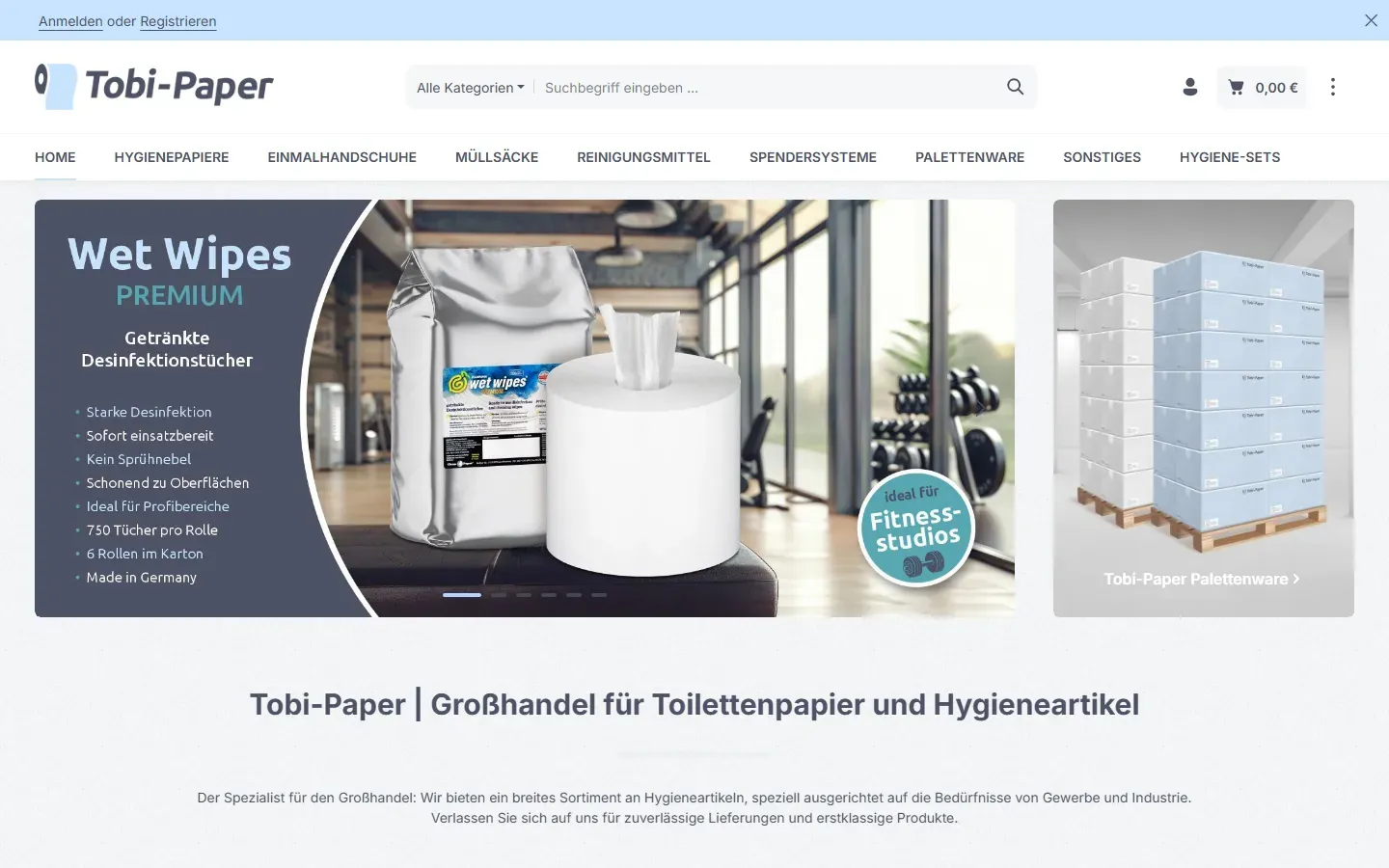 Startseite von Tobi Paper heute